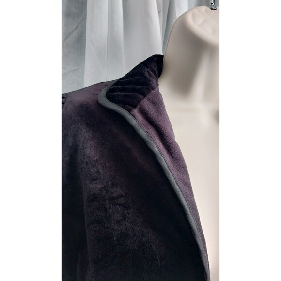 Vintage Leslie Fay 1970s Velvet Cropped Jacket Black Open Front - Picture 4 of 6